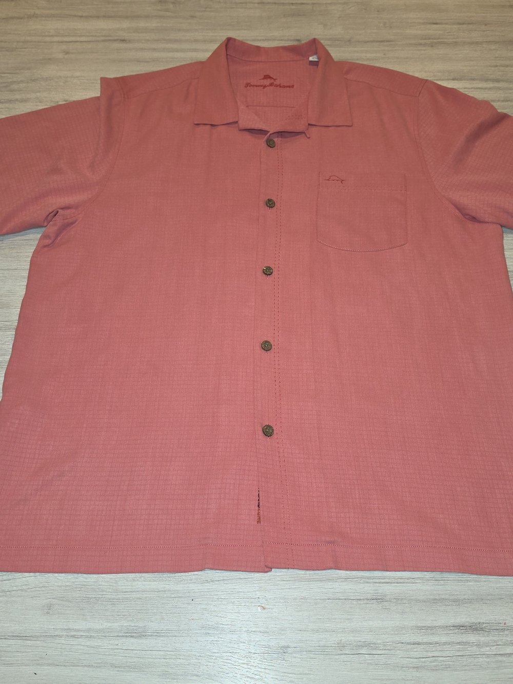 Tommy Bahama Casual Button Up Short Sleeve Shirt Men's Pink Size XL C7